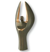 Bronzeengel grønpatineret - 14 cm