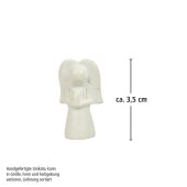 Bedende engel i fedtsten - mini, ca 3,5 cm - beige