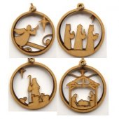 Tree decoration - 4 piece nativity scene