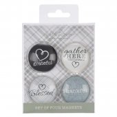 Gather Here With A Grateful Heart - Glass Magnet Set