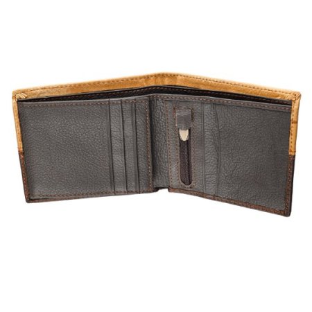 Two-Tone Brown with Cross Stud Leather Wallet