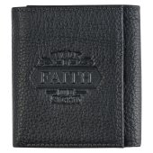 Walk by Faith Black Genuine Leather Wallet - 2 Corinthians 5:7