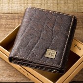 Three Crosses in Brown Leather Wallet