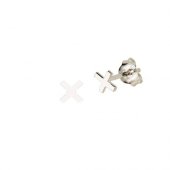 Silver - Cross - Stud Earring