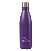 Be Still in Purple - Psalm 46:10 Stainless Steel Water Bottle