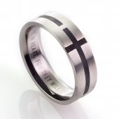 Black Cross - Matthew 5:8 - Men's Ring - size 11