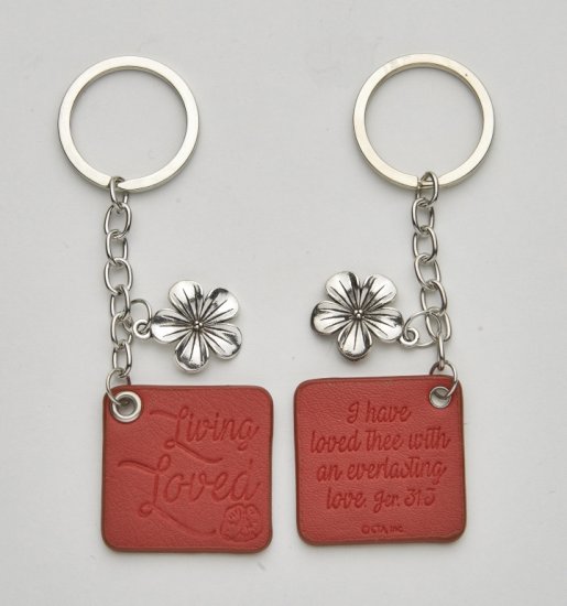 Woman of God: Living Loved Faux Leather Keyring and Charm