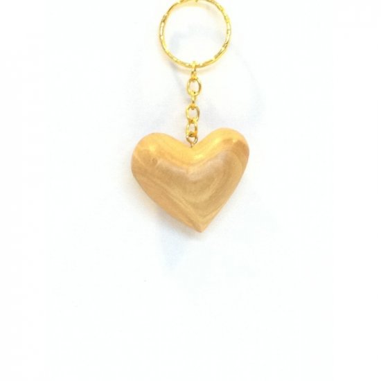 Olive Wood Keychain - Heart