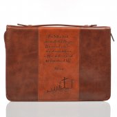 For God so loved the World in Brown & Tan John 3:16 Bible Cover - Medium