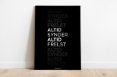 Plakat - Altid synder, altid frelst - sort - 30x40 cm