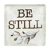 Glass magnet square - Be still