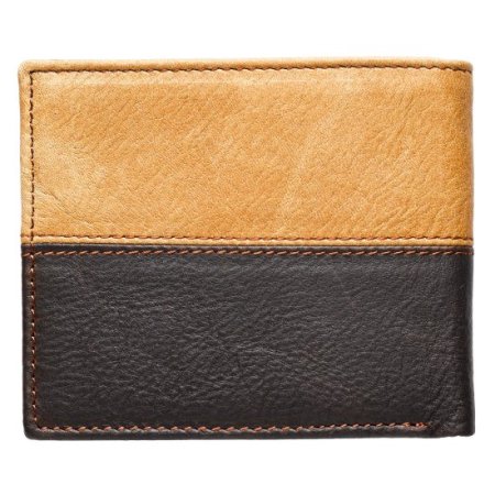 Two-Tone Brown with Cross Stud Leather Wallet