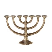 Menora - syvarmet lysestage i bronze - 20 cm (til lys op til 2 cm i diameter)