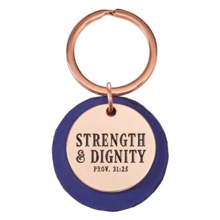 Strength and Dignity - Proverbs 31:25 Keyring in Tin