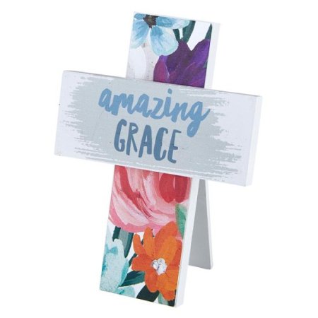 Tabletop Easel Cross - Amazing Grace