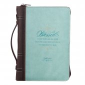 Blessed in Light Blue Luke 1:45 Bible Cover - Medium