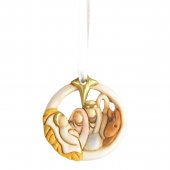 Holy Family in Circle with Star and Donkey - ornament