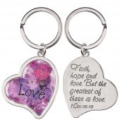 Keyring Metal - Heart Love/Faith