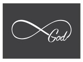 Auto Vinyl Decal - Infinity God - white - 6 In x 2.25 In