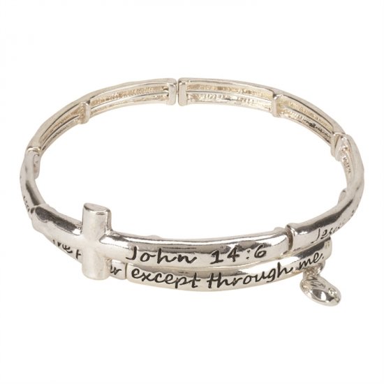 Bracelet - John 14:6 - Adjustable Coil - Silver Plated