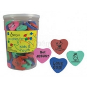 Erasers Assorted Hearts Pk 144