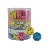 Round Smile Erasers Pk96