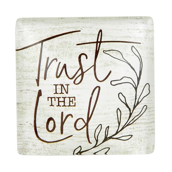 Glass magnet square - Trust in the Lord