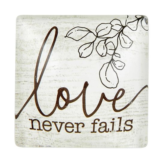 Glass magnet square - Love never fails