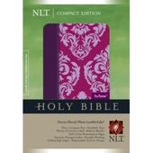 NLT Compact Bible Tutone Fuchsia Floral