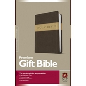 NLT Premium Gift Bible Tutone Dark Brown/Tan