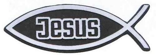 Fisk Plastrelief \"Jesus\" 13 cm