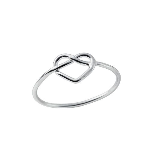 Silver Braided Heart Ring