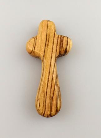 Olive Wood - Holding Cross (7 cm x 3.5 cm)