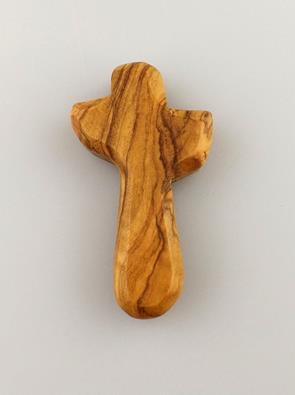 Pocket Sized Olivewood Holding Cross (5 cm X 2.8 cm)