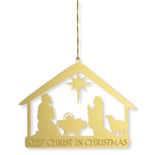 Brass Hanging Decoration - Nativity