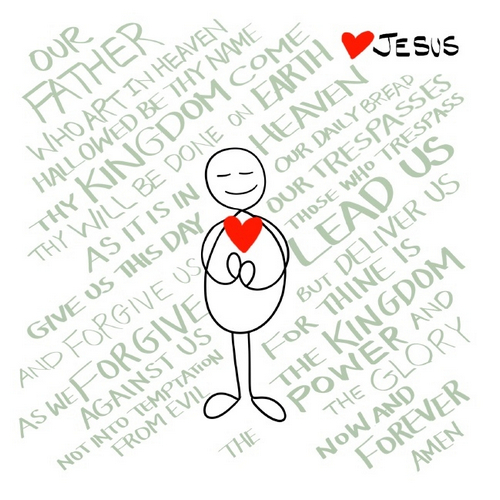 Greetings Card - Love Jesus: Lords Prayer