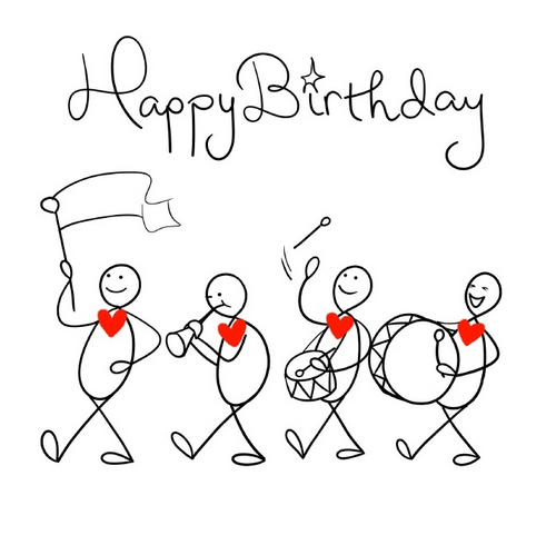 Greetings Card - Birthday - Marching Band 