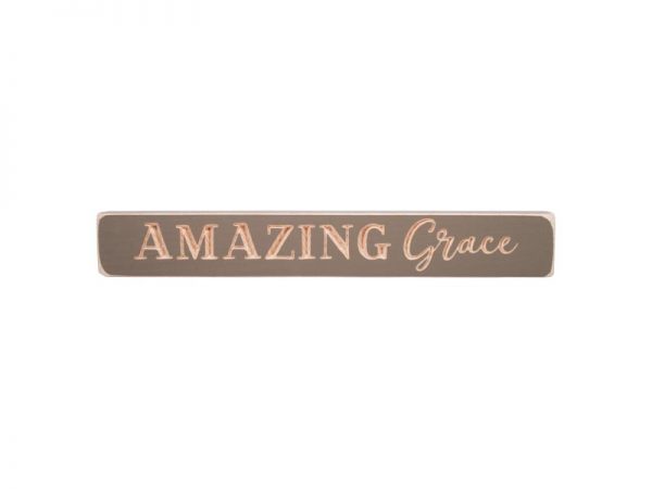 Engraved Wood Sign - Amazing Grace - latte