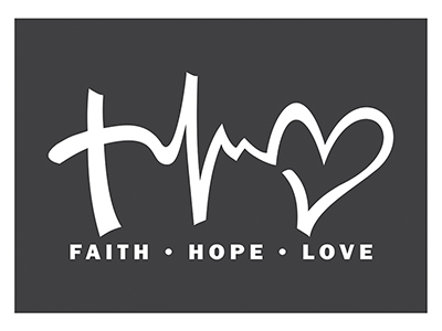 Auto Vinyl Decal - Faith Hope Love - White - 6.5 In x 3.5 In