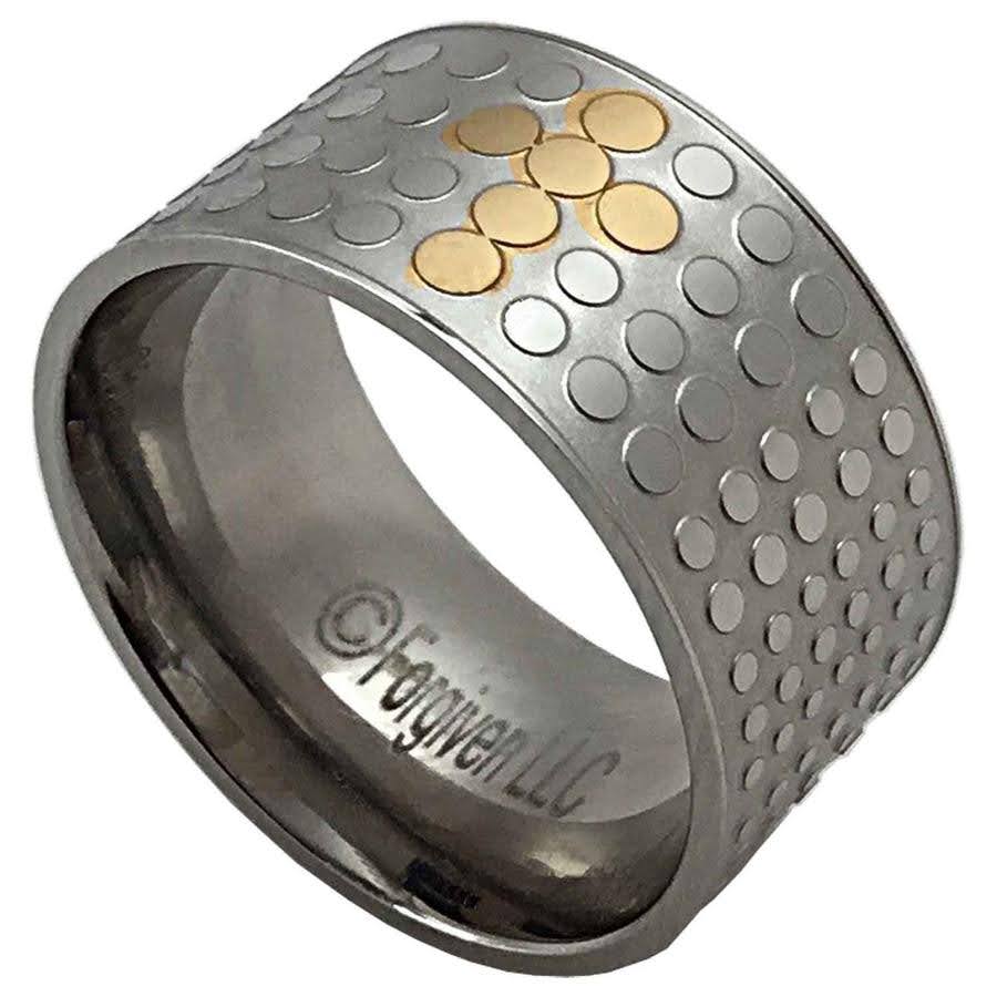 Mens Cross Band Dot Ring - size 11
