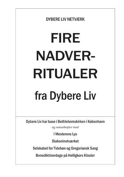 Eukaristi - fire nadverfejringer/nadverritualer (Liturgicum)