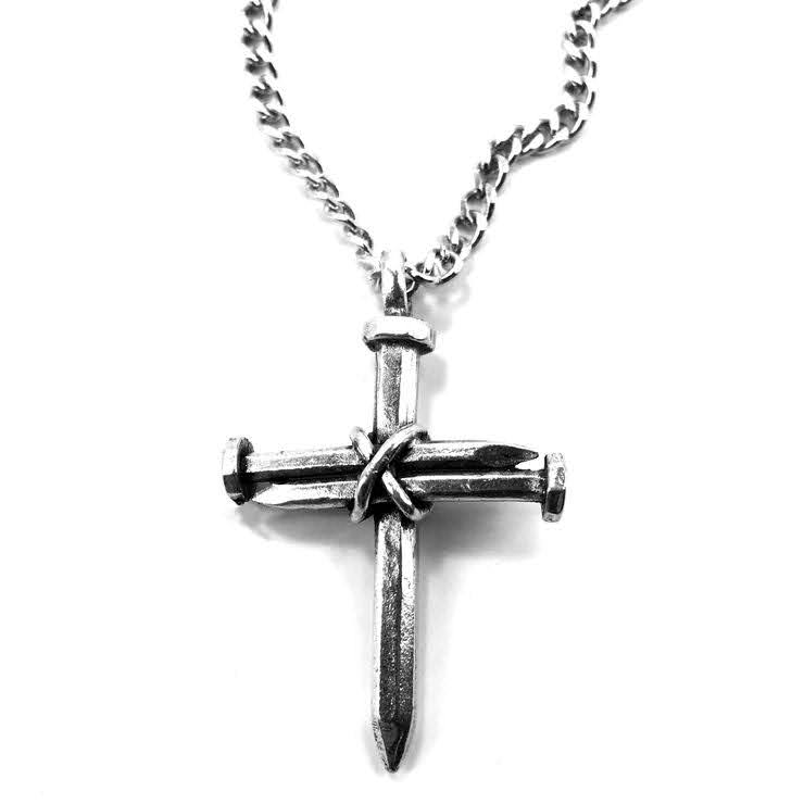 Nail Cross Necklace On 18 Inch Chain