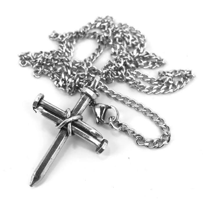 Nail Cross Necklace On 18 Inch Chain