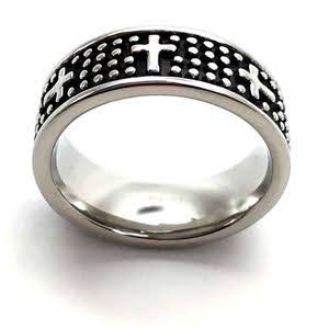 Dotted Cross Ring - size 9