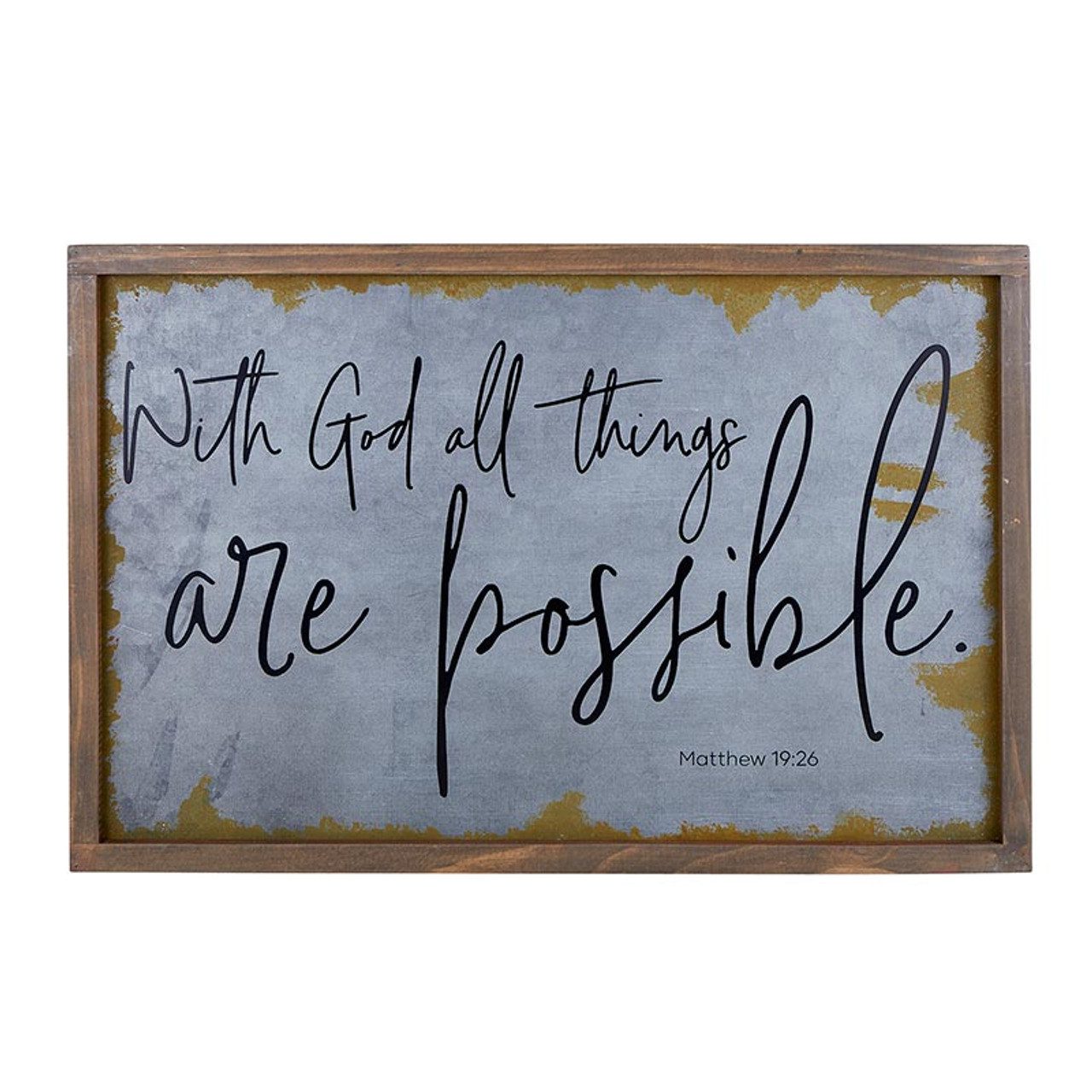 Vægkunst - With God all things are possible