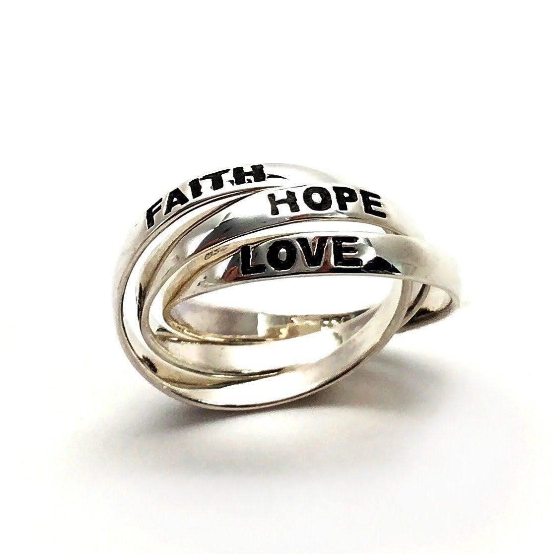 Sterling Silver Trinity Band Ring - size 8