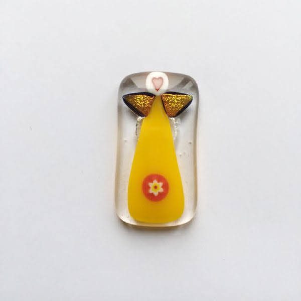 Engleamulet i glas - citrin