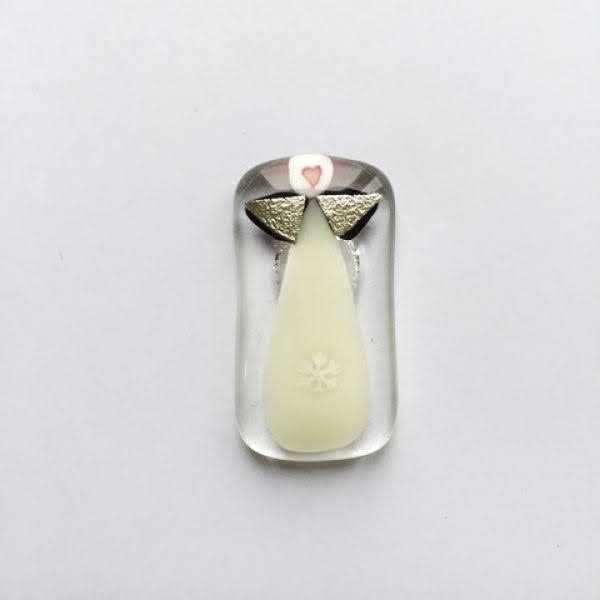 Engleamulet i glas - snefnug