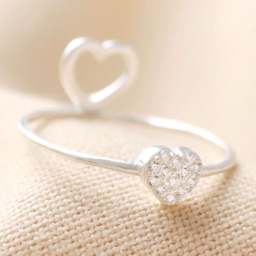 Hidden Heart Ring - M/L (Sterling sølv)