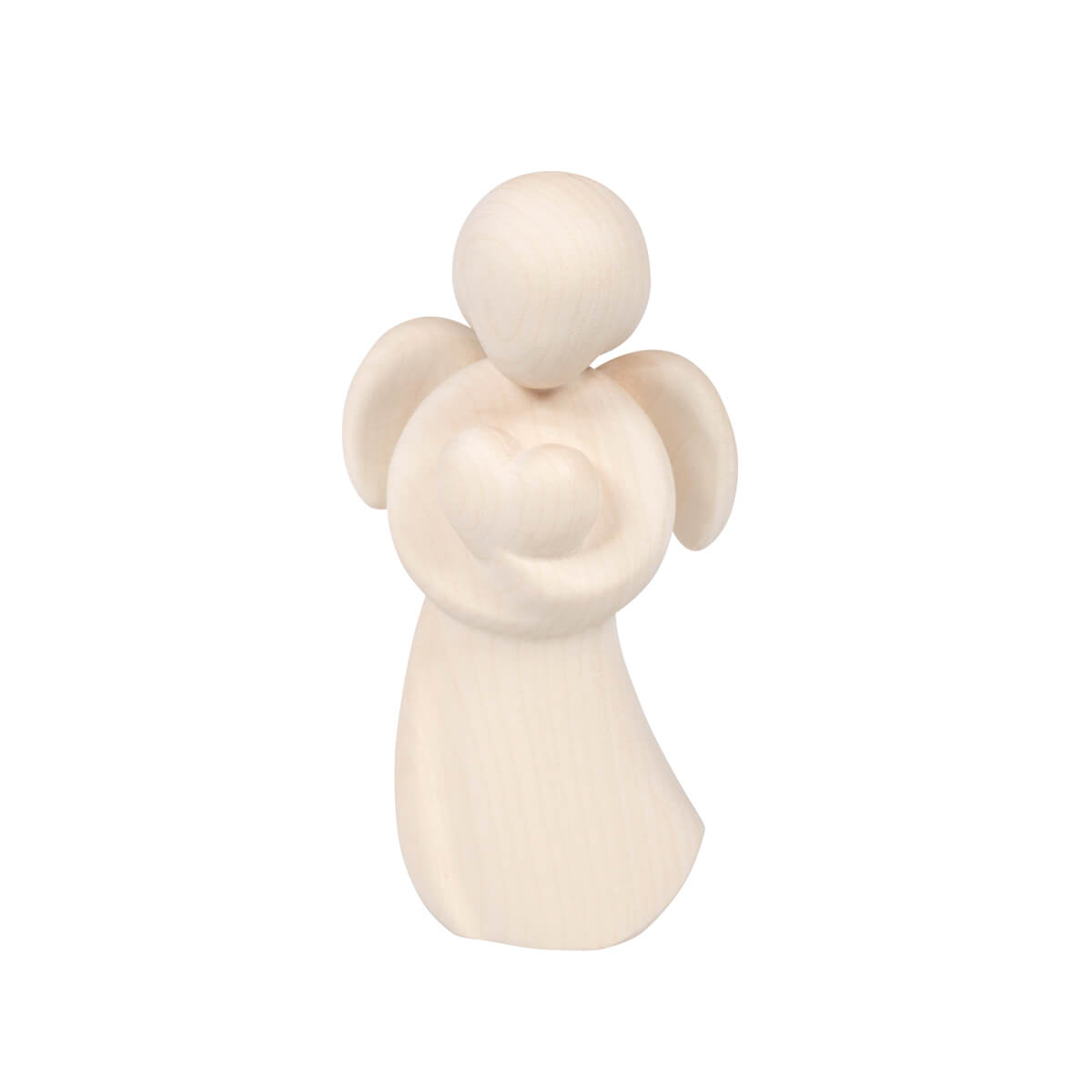 Engel i ahorn med hjerte - moderne - 14 cm